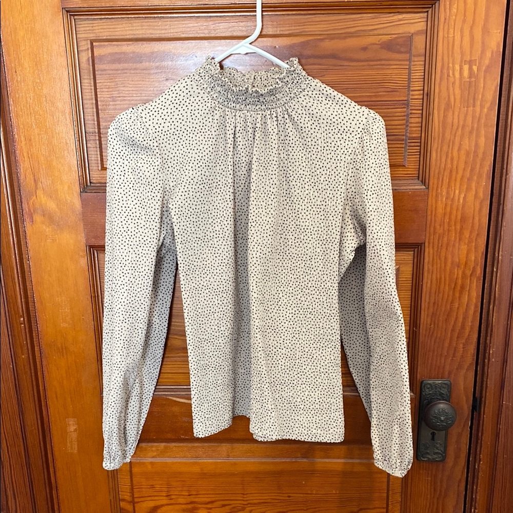 Women's Cream Polka Dot Top